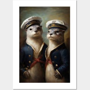 Otter Sailor Couple - LGBTQ+ Pride Posters and Art